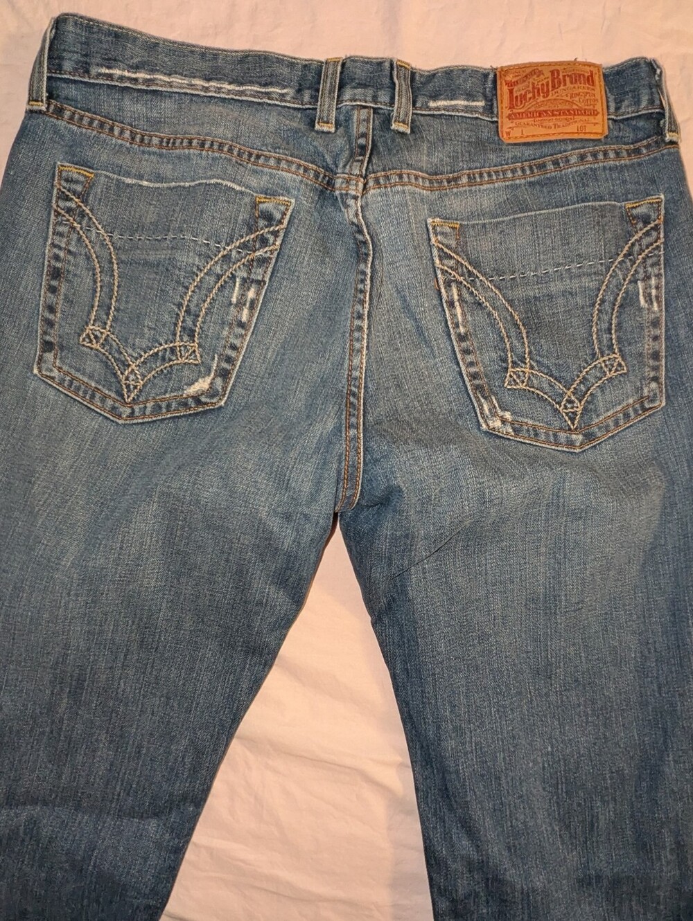 Luck Brand Jeans Sweet N Low Jean Blue Denim Women's 35 x 33 Tall Inseam